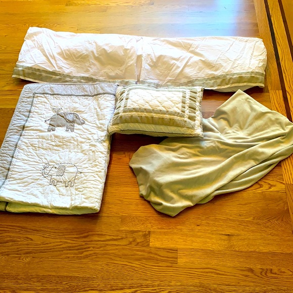 Pottery Barn Kids Other Pottery Barn Kids Grey White Elephant Crib